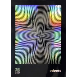 Affiche originale holographique pour ADOPTE UN MEC, visuel visages