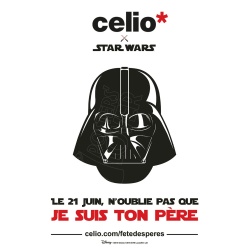 Affiche originale Starwars pour Celio avec Darth Vader : "Je suis ton père"