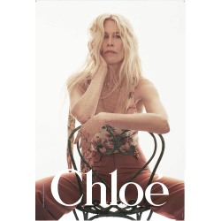 Affiche originale Claudia Schiffer pour Chloé, "Claudia sur une chaise"