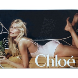 Affiche originale Claudia Schiffer pour Chloé, "Claudia sur le ventre"