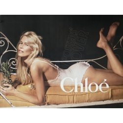 Affiche originale Claudia Schiffer pour Chloé, "Claudia sur le ventre"
