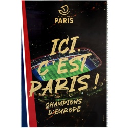 Affiche originale "ICI C'EST PARIS", célébration du PSG 2025