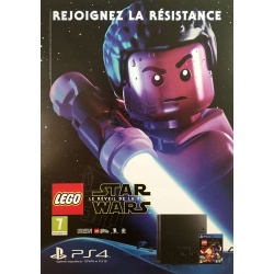 Affiche original LEGO Star Wars "Le Réveil de la Force" sur PS4, visuel "Finn"