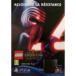 Affiche original LEGO Star Wars "Le Réveil de la Force" sur PS4, visuel "Kylo Ren"