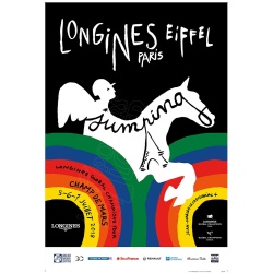 Affiche originale Longines Paris Eiffel Jumping - Jean-Charles de Castelbajac