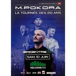 Affiche originale M.POKORA : "LA TOURNÉE DES 20 ANS" - PARIS LA DÉFENSE ARENA