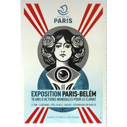 Affiche originale de PARIS à BELÉM, l'exposition "10 ans d'actions mondiales pour le climat"