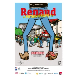 Affiche originale Renaud "PUTAIN D'EXPO !" Musée de la Musique de Paris