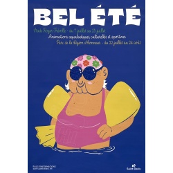 Affiche originale de la ville de Saint Denis : "Bel été 2025", visuel mamie & bouées