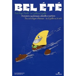 Affiche originale de la ville de Saint-Denis : "Bel été 2025", visuel requin