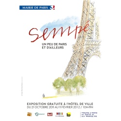 Affiche originale de l'exposition Sempé, un peu de Paris et d’ailleurs... à l’Hôtel de Ville de Paris