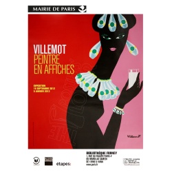 Affiche originale de l'exposition "Villemot peintre en affiches" à la Bibliothèque Forney