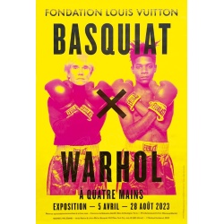 "Basquiat x Warhol à quatre mains" - Fond jaune (format 200x150 cm)