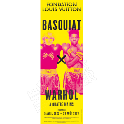 "Basquiat x Warhol à quatre mains" - Fond jaune (format 120x348 cm)