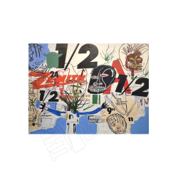 "Basquiat x Warhol à quatre mains" - Fond "Untitled detail" (format 200x150 cm)