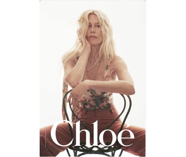Affiche originale Claudia Schiffer pour Chloé, "Claudia sur une chaise"