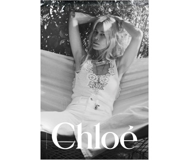 Affiche originale Claudia Schiffer pour Chloé, "Claudia dans un Hammac"