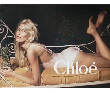Affiche originale Claudia Schiffer pour Chloé, "Claudia sur le ventre"