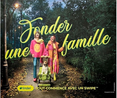 Tinder, affiche originale « Fonder une famille »