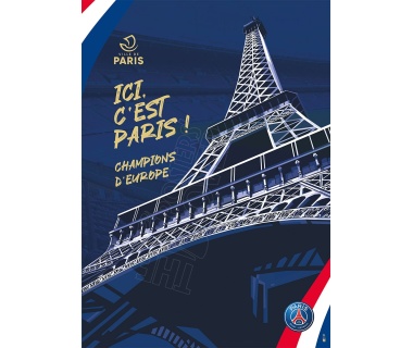 Projet d'affiche originale "ICI C'EST PARIS", célébration du PSG 2025, "Visuel Tour Eiffel"