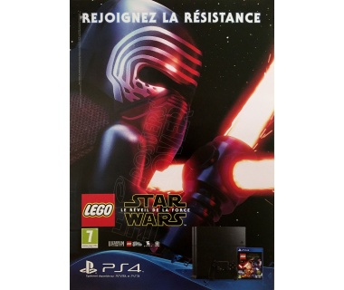 Affiche original LEGO Star Wars "Le Réveil de la Force" sur PS4, visuel "Kylo Ren"