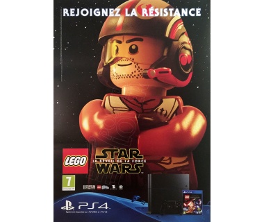 Affiche original LEGO Star Wars "Le Réveil de la Force" sur PS4, visuel "Officier"