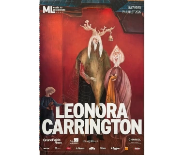 Affiche originale de l'exposition consacré à Leonora Carrington (Le Bon Roi Dagobert)