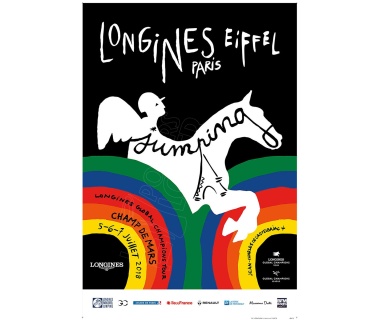 Affiche originale Longines Paris Eiffel Jumping - Jean-Charles de Castelbajac