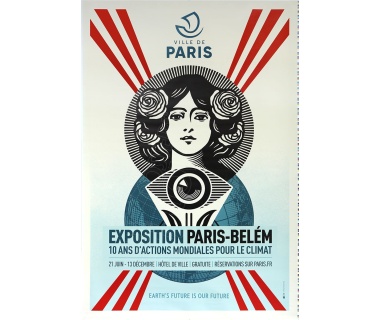 Affiche originale de PARIS à BELÉM, l'exposition "10 ans d'actions mondiales pour le climat"