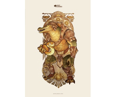 Affiche originale pour le TFT Paris Open (Team Fight Tactics) - RIOT Games - Visuel Renekton / Snek