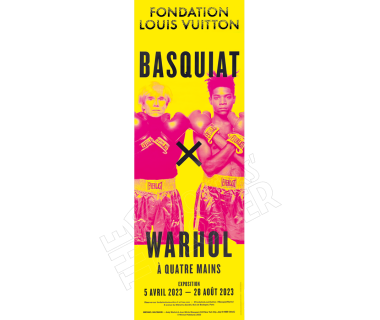 "Basquiat x Warhol à quatre mains" - Fond jaune (format 120x348 cm)