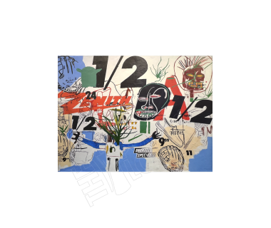 "Basquiat x Warhol à quatre mains" - Fond "Untitled detail" (format 200x150 cm)