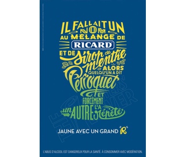 Ricard, jaune avec grand "R" - Visuel Perroquet