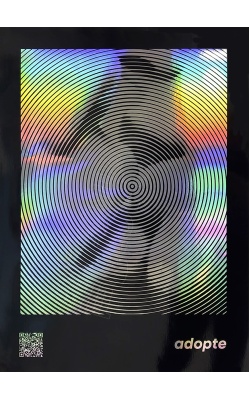 Affiche originale holographique pour ADOPTE UN MEC, visuel visages