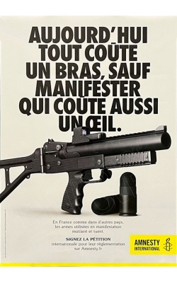 Amnesty International, alerter sur l'utilisation des LBD