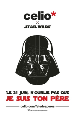 Affiche originale Starwars pour Celio avec Darth Vader : "Je suis ton père"