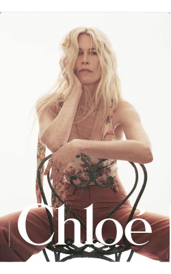Affiche originale Claudia Schiffer pour Chloé, "Claudia sur une chaise"