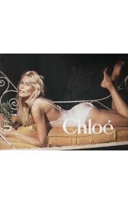 Affiche originale Claudia Schiffer pour Chloé, "Claudia sur le ventre"