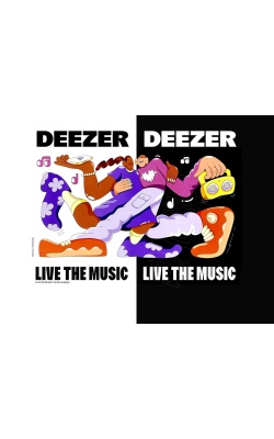 Affiche originale DEEZER "Live the Music" (couple qui danse)