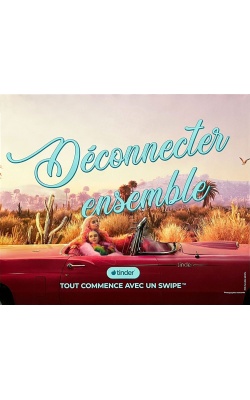 Tinder, affiche originale « Déconnecter ensemble »