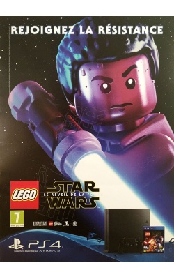 Affiche original LEGO Star Wars "Le Réveil de la Force" sur PS4, visuel "Finn"