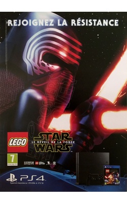 Affiche original LEGO Star Wars "Le Réveil de la Force" sur PS4, visuel "Kylo Ren"