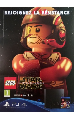 Affiche original LEGO Star Wars "Le Réveil de la Force" sur PS4, visuel "Officier"