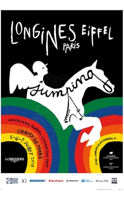 Affiche originale Longines Paris Eiffel Jumping - Jean-Charles de Castelbajac