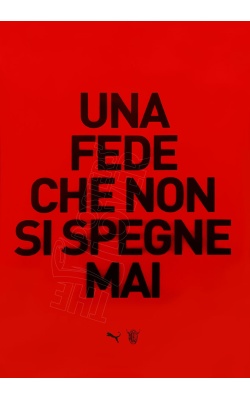 Affiche originale du Milan AC contre l'INTER (UNA FEDE CHE NON SI SPEGNE MAI)