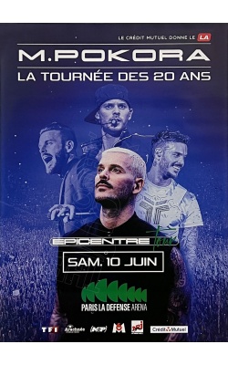 Affiche originale M.POKORA : "LA TOURNÉE DES 20 ANS" - PARIS LA DÉFENSE ARENA