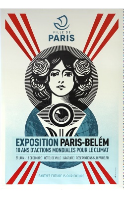 Affiche originale de PARIS à BELÉM, l'exposition "10 ans d'actions mondiales pour le climat"