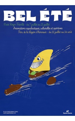 Affiche originale de la ville de Saint-Denis : "Bel été 2025", visuel requin