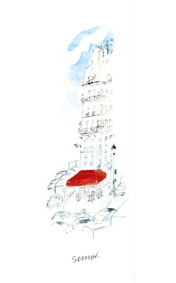 Jean-Jacques Sempé "Terrasse Store Rouge" Paris 2019