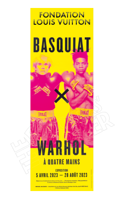 "Basquiat x Warhol à quatre mains" - Fond jaune (format 120x348 cm)